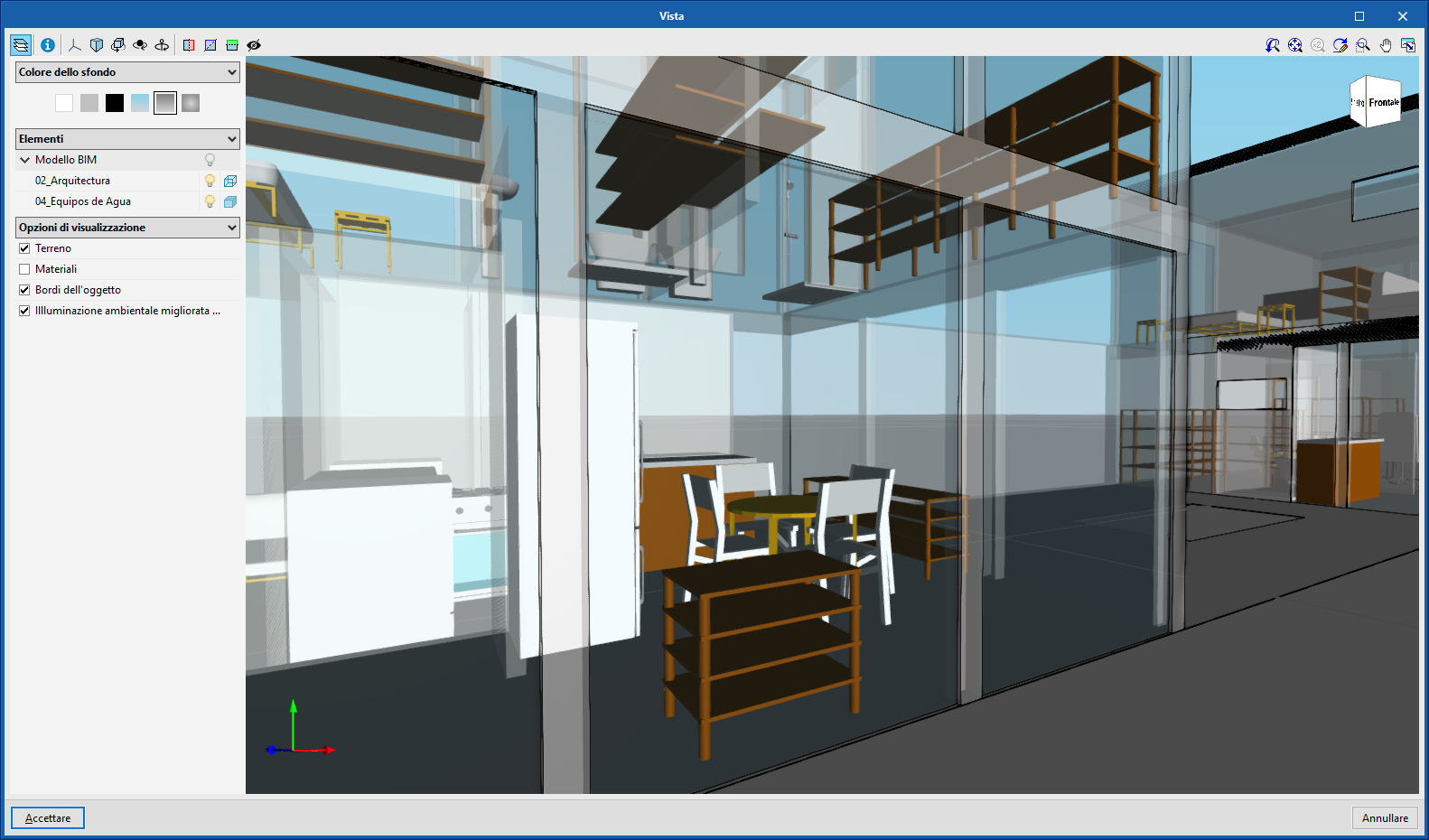 Open BIM Residential Furniture. Interfaccia dell’applicazione